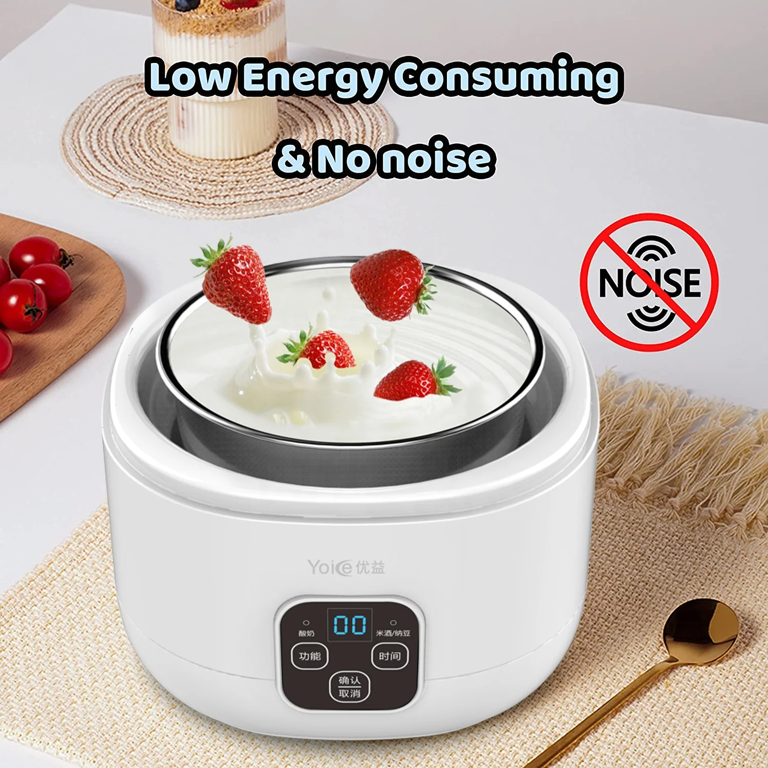 Automatic Electric Portable Household Large Capacity Kitchen Home Stainless Steel Greek Yogurt Maker