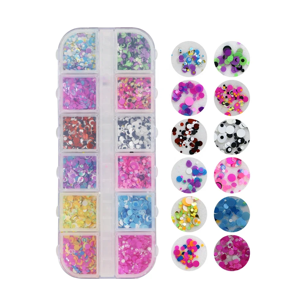 3D Nail Sequins Glitter Rhinestone Bulk Boxes DIY Nail Art Decorations Accessories