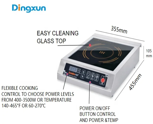 High power induction cooker 3500W frying stove table concave stainless steel electric hob large pot induction cooker