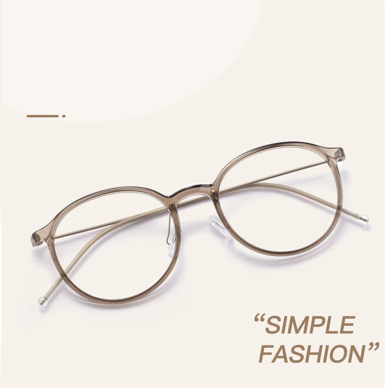 High Quality Super Elastic Temples Round Eye Glasses Hot Sale Colors TR90 Titanium Frame Eyewear