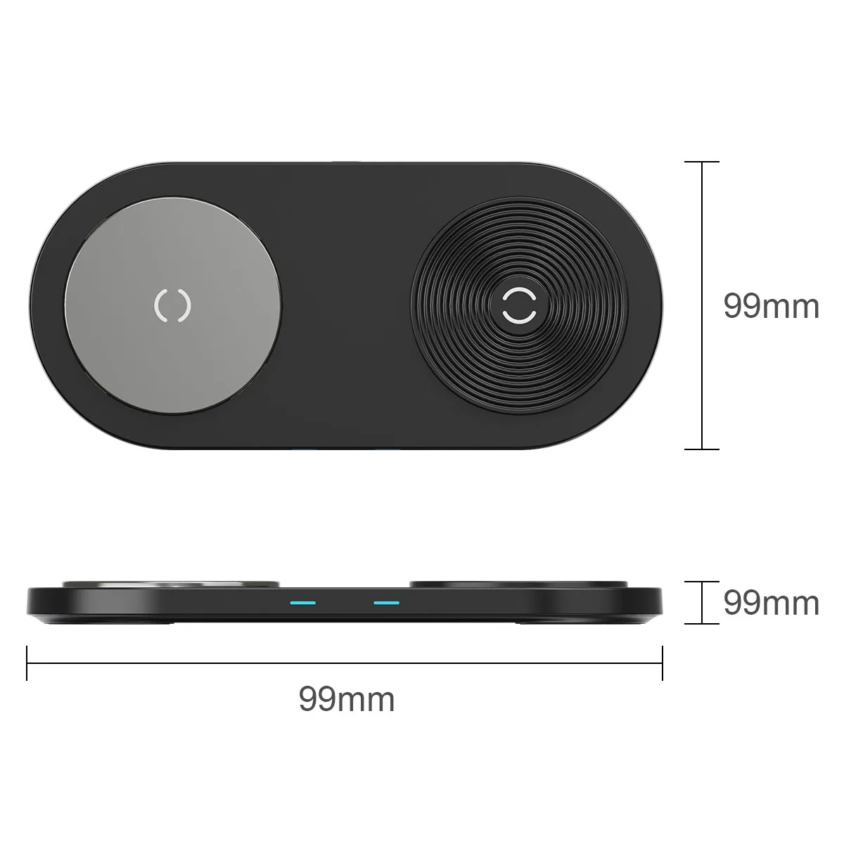 50% Discount 2 in 1 Qi 15W New Non Slip Travel Wireless Charging Pad Wireless Phone Charger Pad For Iphone Airpods Pro