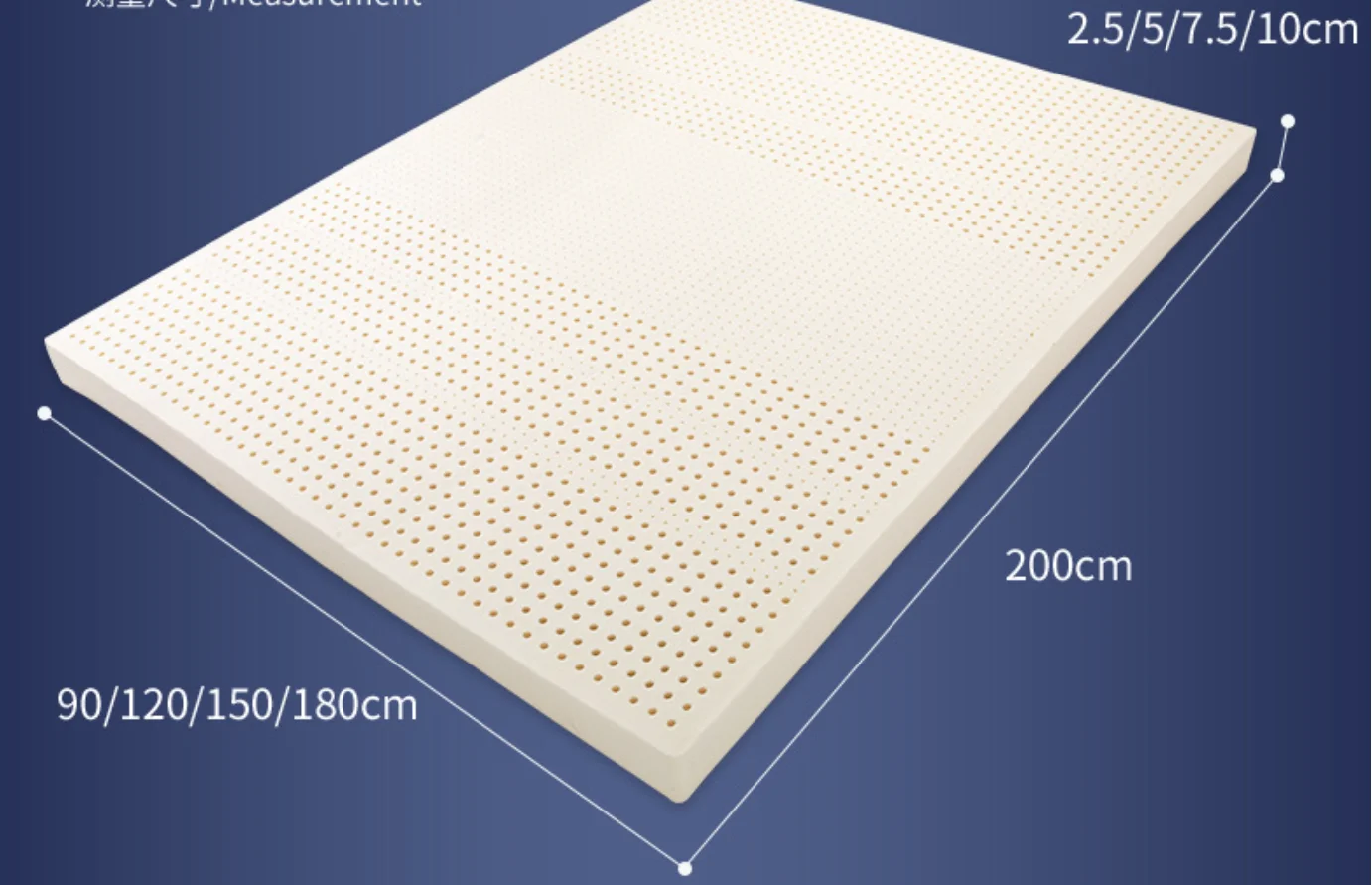 High Quality Pure Natural Latex Mattress Soft Topper with Removable Washable Cover Pressure Relief latex mattress