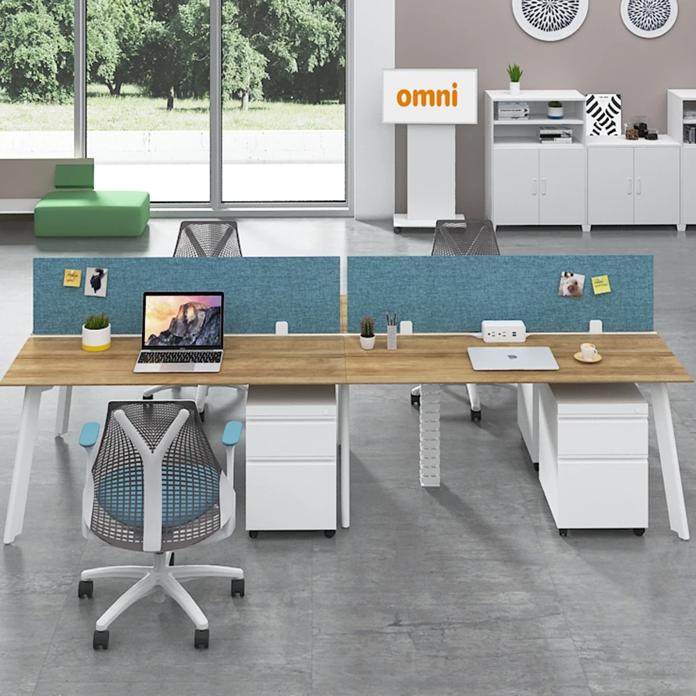 Classical Design Modern Office Furniture 4 Seat Steel Office Desk Frame