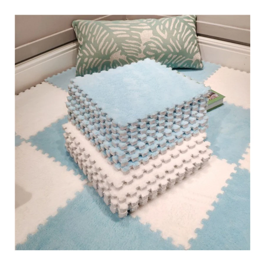 Square Soft Child Baby Plush Puzzle Rug Carpet Mat Foam Mat Puzzle Floor Mat