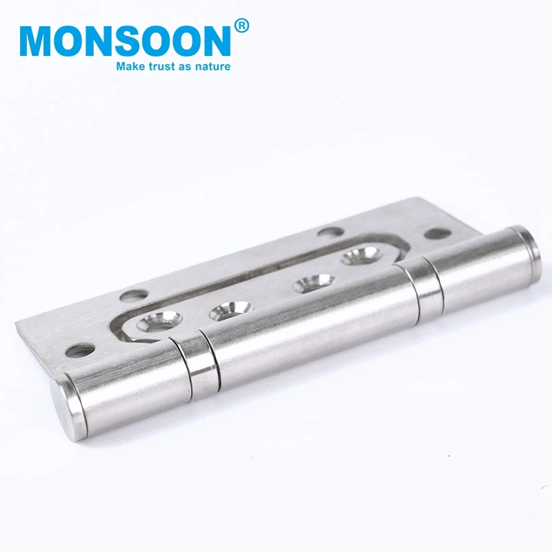 Door Window Fitting Wooden Door Floding Pivot Butt Hinge 2BBStainless Steel Ball Bearing Sliver Flush Hydraulic Butterfly Hinge