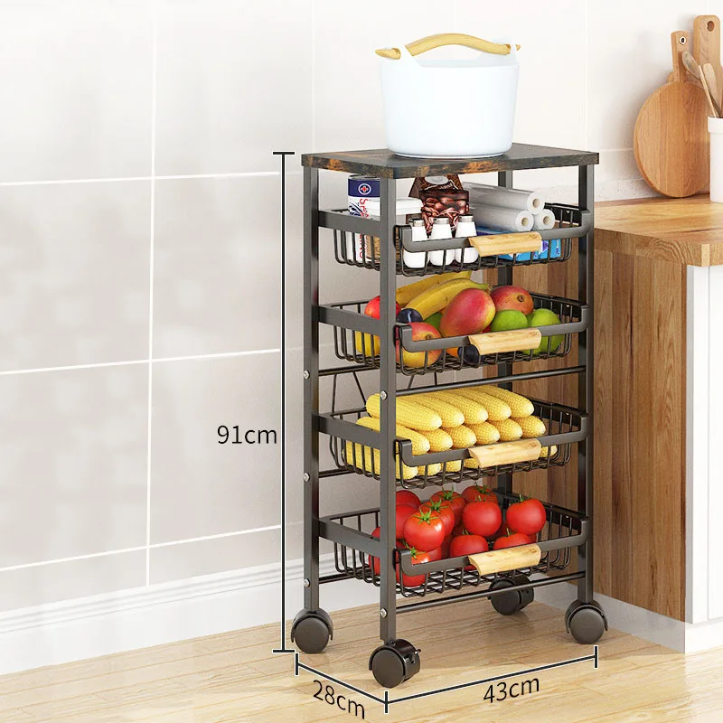 Drawer Design 5 Layers Removable Kitchen Bathroom Storage Organizer Rack Rolling Trolley Cart