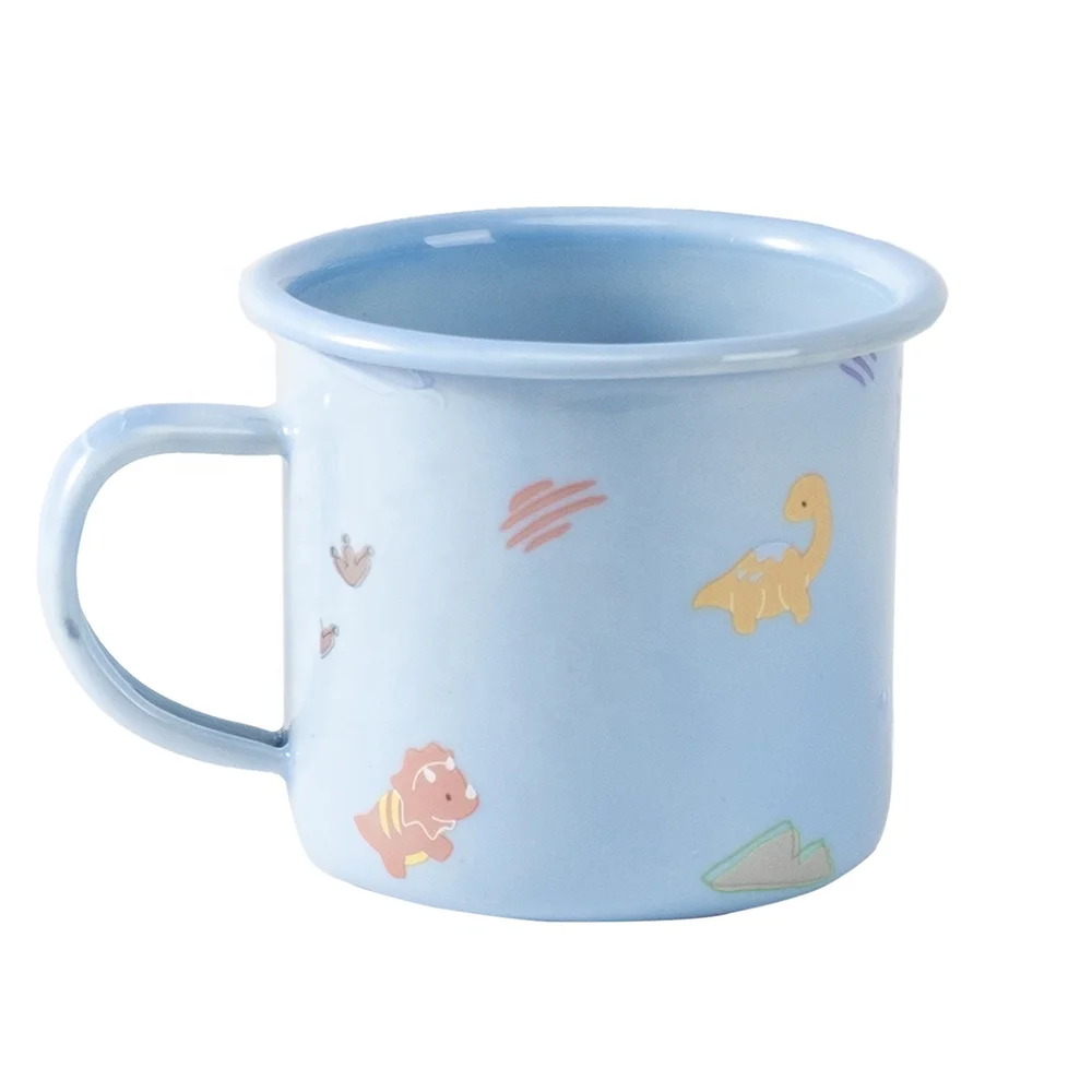 China factory supplier cheap logo printed custom enamel metal camping coffee tea mug cup with custom logo