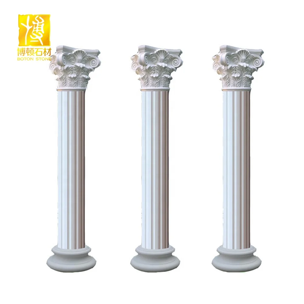 BOTON STONE Wholesale Natural Stone Decorative White Roman Indoor Marble Columns Pillar
