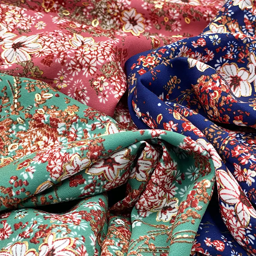 price pure chiffon voile wholesale printed dress saree blouse floral pattern material polyester faille georgette fabric