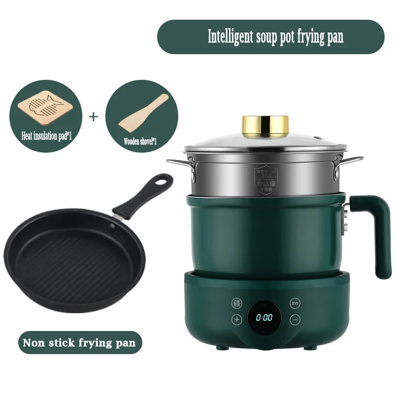 Электрическая Мультиварка SS 20-30 см, многофункциональный двухуровневый паровой аппарат с паровой сеткой, антипригарный, маленький мощный электрический тепловой горшок