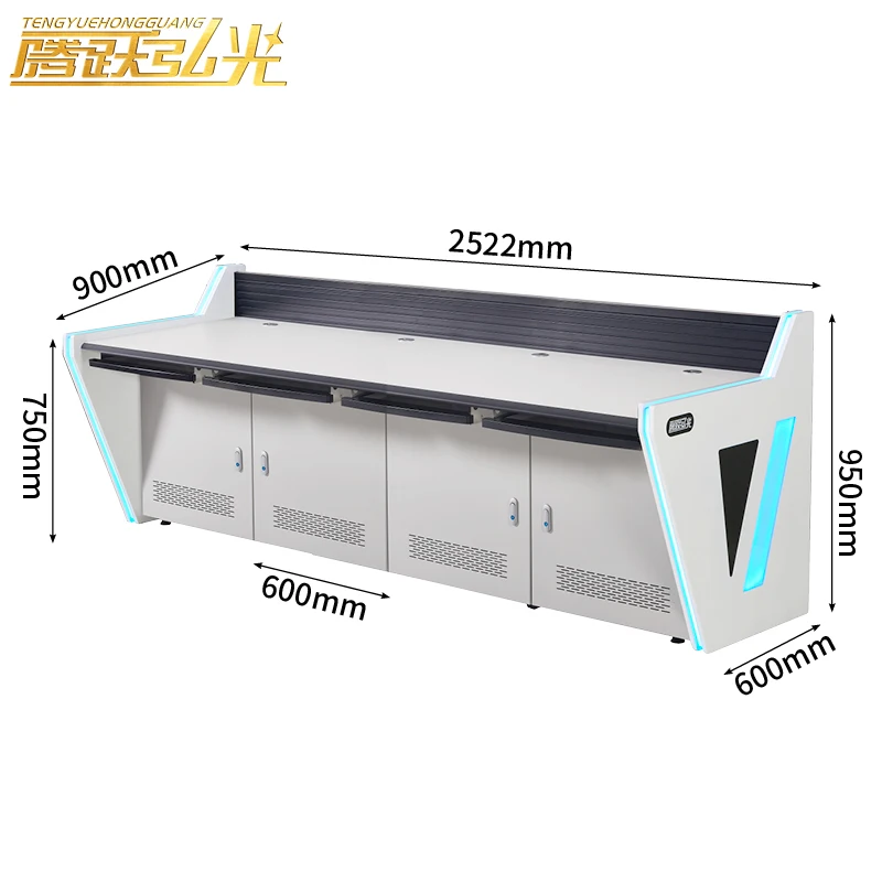 Four workstations DV Style Command Center Consoles Monitoring Table Conference Room Furniture Office Furniture
