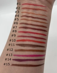 Custom Your Logo Lips Makeup Tools Lipliner Pencil Private Label Lip Liner Waterproof Matte 15 Colors Rotating Lipliner Pencil