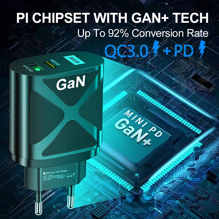 65W Fast Charger with Gan Tech