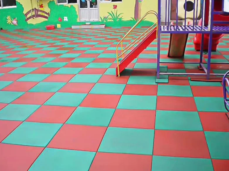 School Playground Non Slip Kids Play Area Exterior Rubber Flooring Tiles