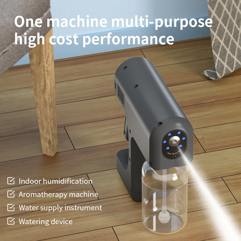 
Popular Portable Disinfection Blue Light Nano Gun Spray Machine Ultra Fine Aerosol Water Mist Trigger Sprayer 