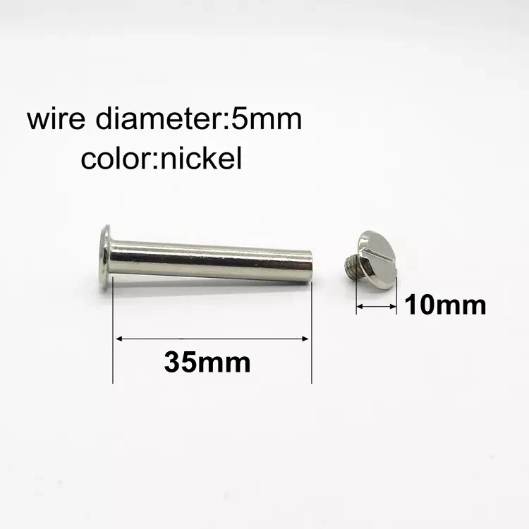Wholesale Factory 35mm Metal Silver Chicago Screw Binding Nail