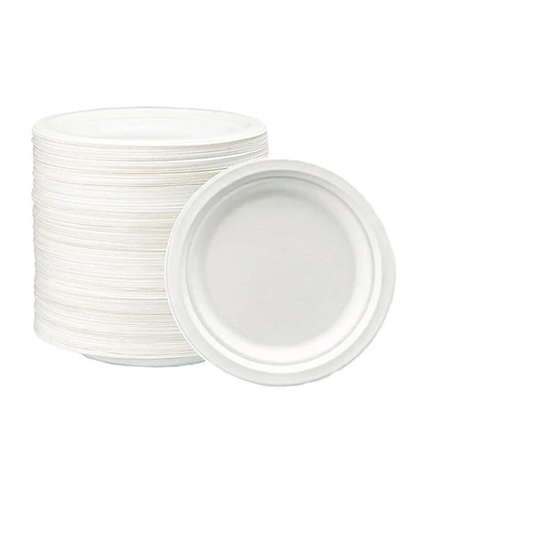 Bulk Disposable Biodegradable Sugarcane Bagasse Paper Pulp Mould Plates Eco-Friendly Cups for Daily Use