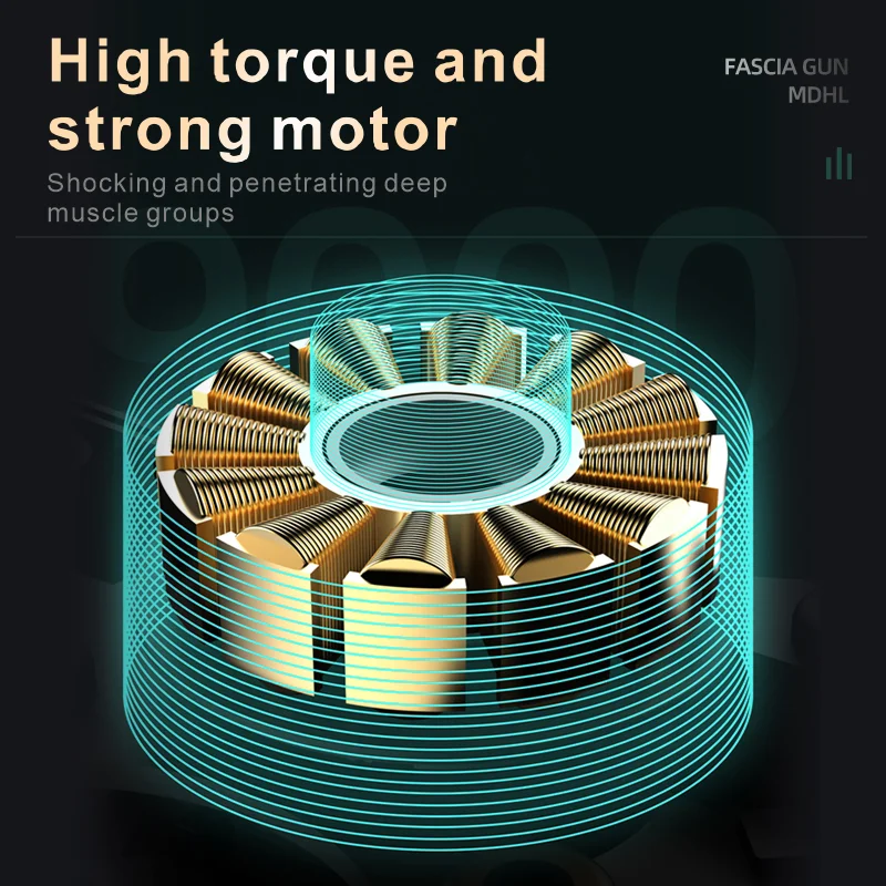 Percussion Gun Massager 10Mm Vibration Muscle Massage 6 Heads Fascia Mini Deep Tissue 30Greas LCD Display Massage Gun