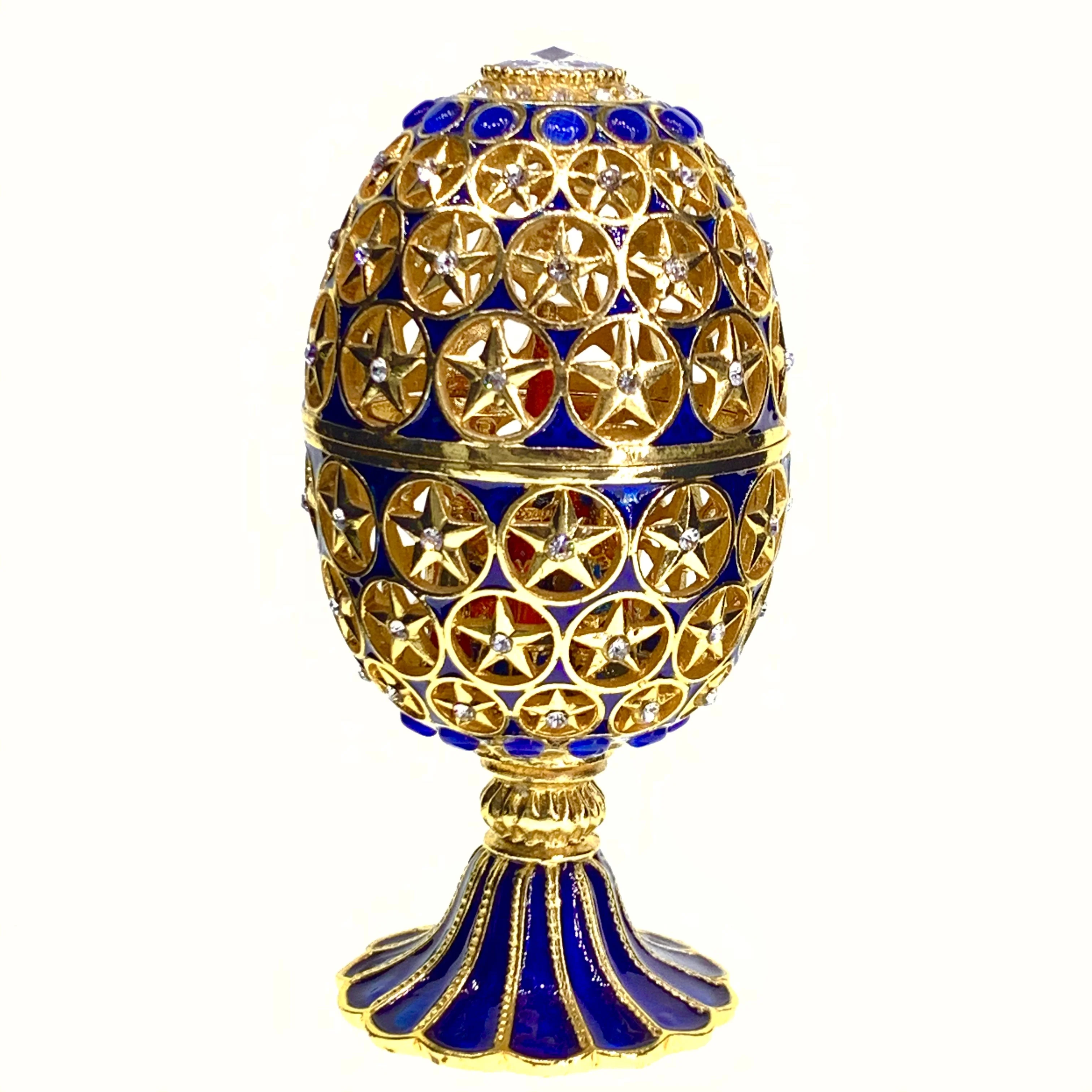QIFUCustom metal faberge egg inside a featured buildings qifu products