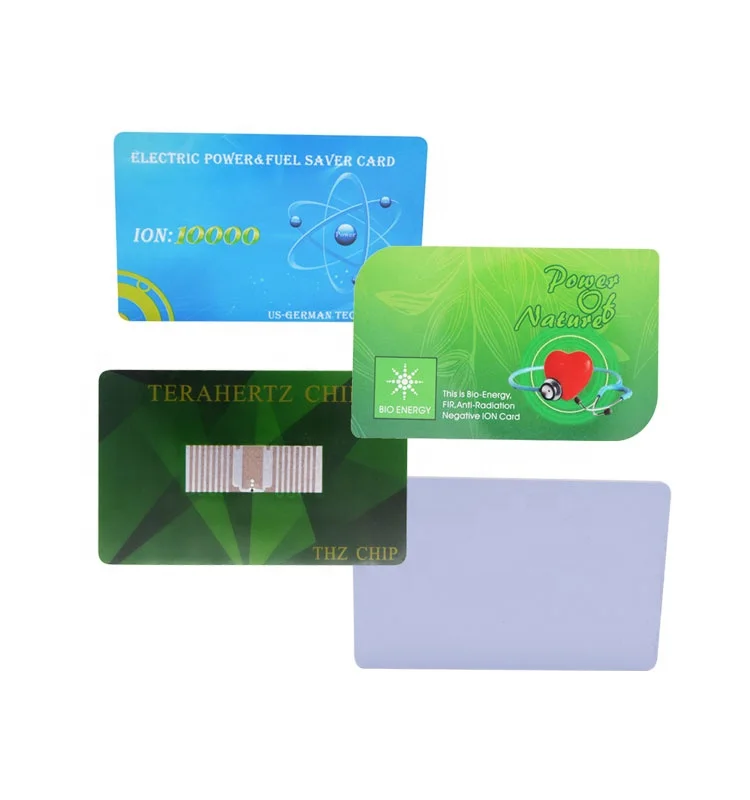 Bio nano eco-friendly white pvc health negative ion cards quantum science scalar energy card