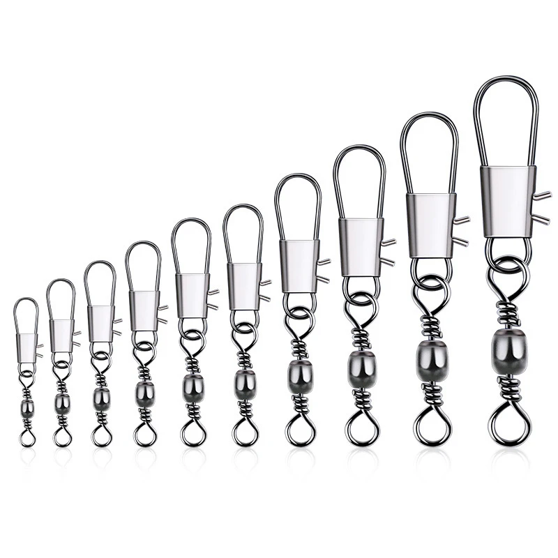 Fishing Tackle Accessories Connector Barrel Swivel with Safety Snaps