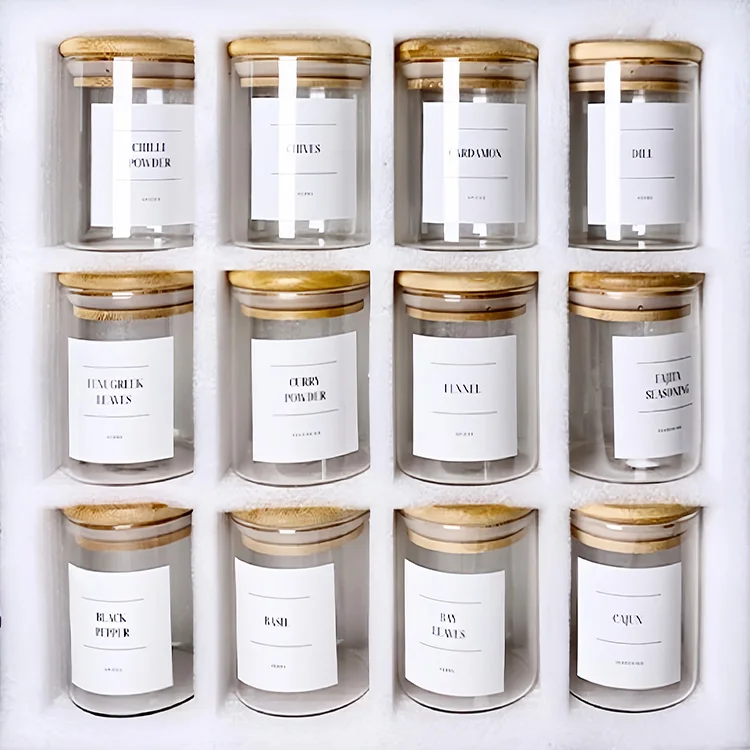 Transparent Glass Sealed Food Storage Tank Set Can Be Stacked Easy Sorting Nuts Fruits Sweets and Snacks