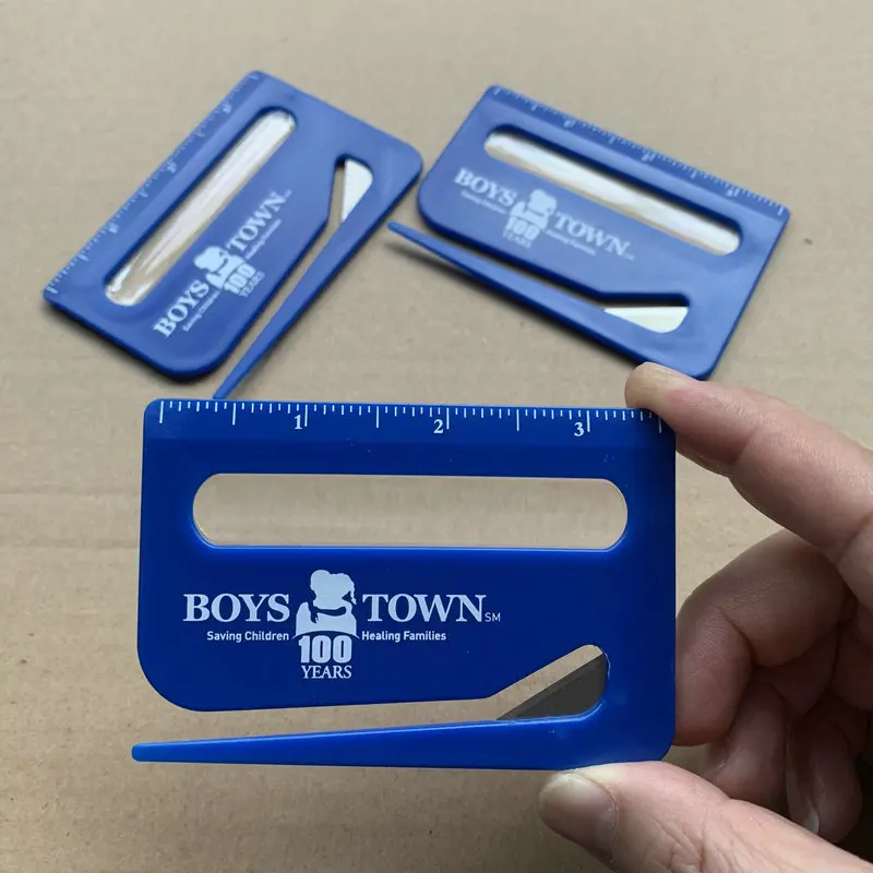 Custom Multi-Function Plastic Letter Opener with Ruler and Magnifier Promotional Custom Logo