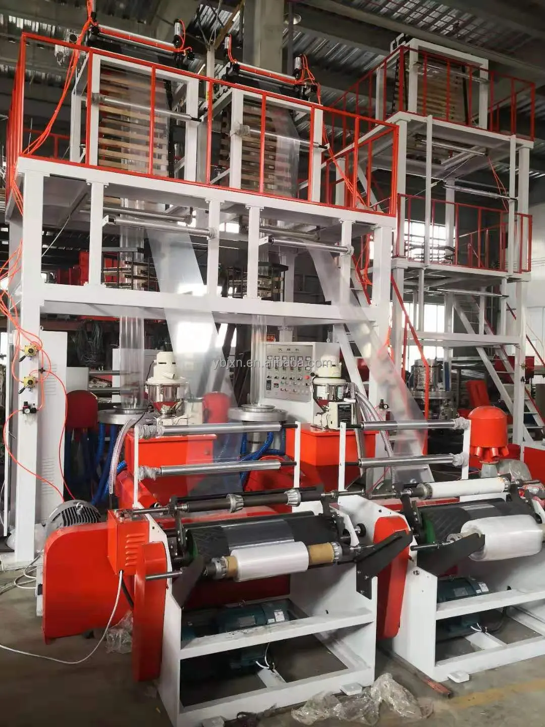Double Heads PE Blown Blowing Film Extrusion Machine