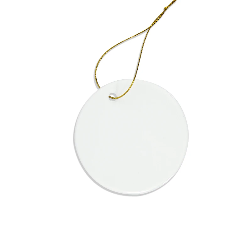 USA Warehouse 3 Inch Sublimation Ceramic Christmas Ornaments Double Sided White Blank Multi Shape Decoration for DIY