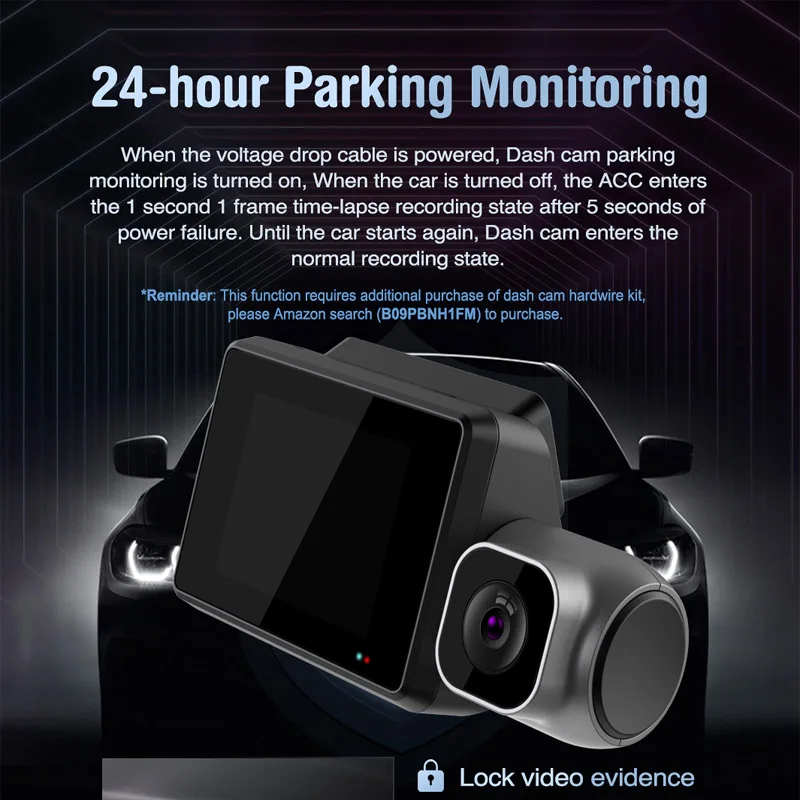 2.0-Inch 4K WiFi GPS Dashcam with Dual Sony Lenses Front & inside Video Recorder Camera Double Camera Dashcam 4K Car Black Box