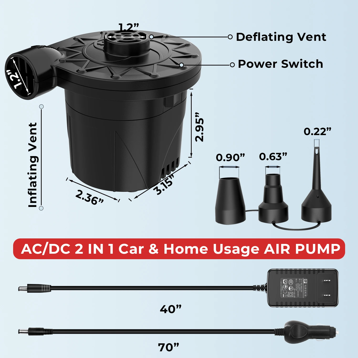 High quality 5200mA portable air compressor pump inflatable boat rechargeable air pump