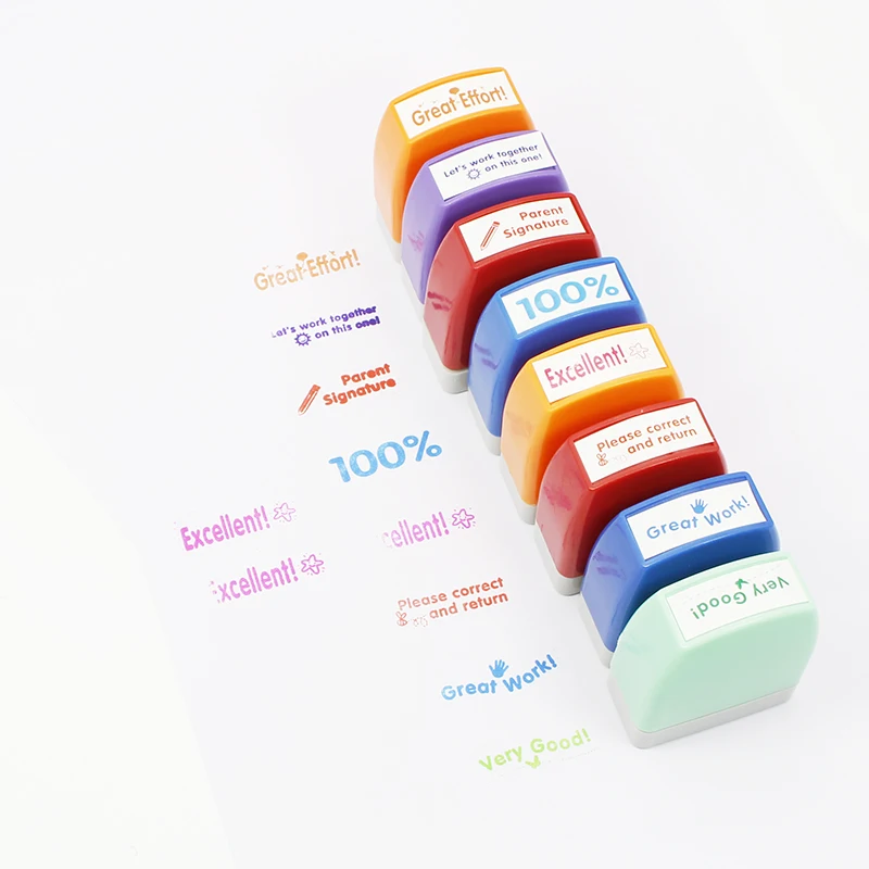Factory Direct Sale Teacher Stamps in English Flash Rubber Stamp Photosensitive Flash Stamp