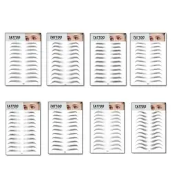 Ecological Bionic Eyebrows 6D Water-based Hair-liked Simulation Eyebrow Stickers Waterproof Lasting Eyebrow Templates Cosmetics