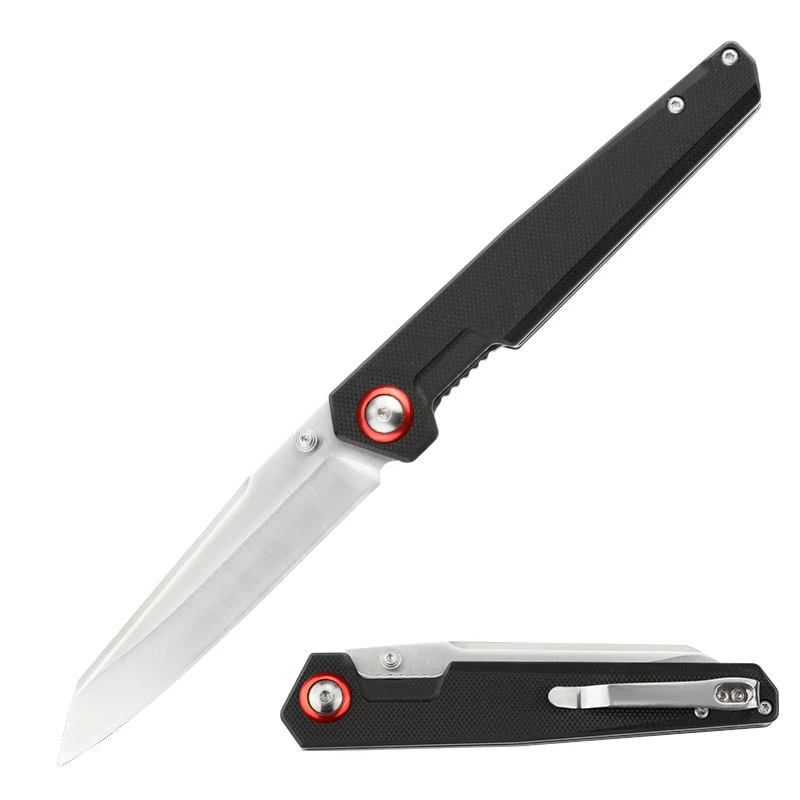 440ss 7CR17 Outdoor Pocket G10 Folding Survival Camping Knife