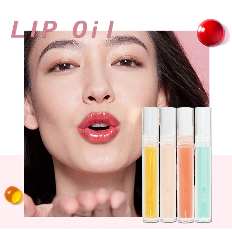 Clear lip oil with private logo lip gloss oil flavors transparent organic lip gloss oil