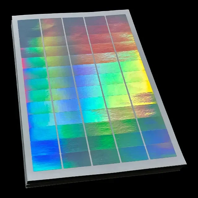 Holographic sticker sheets label a4 for printing 8.5x11 inch inkjet transparency hologram vinyl sticker paper.