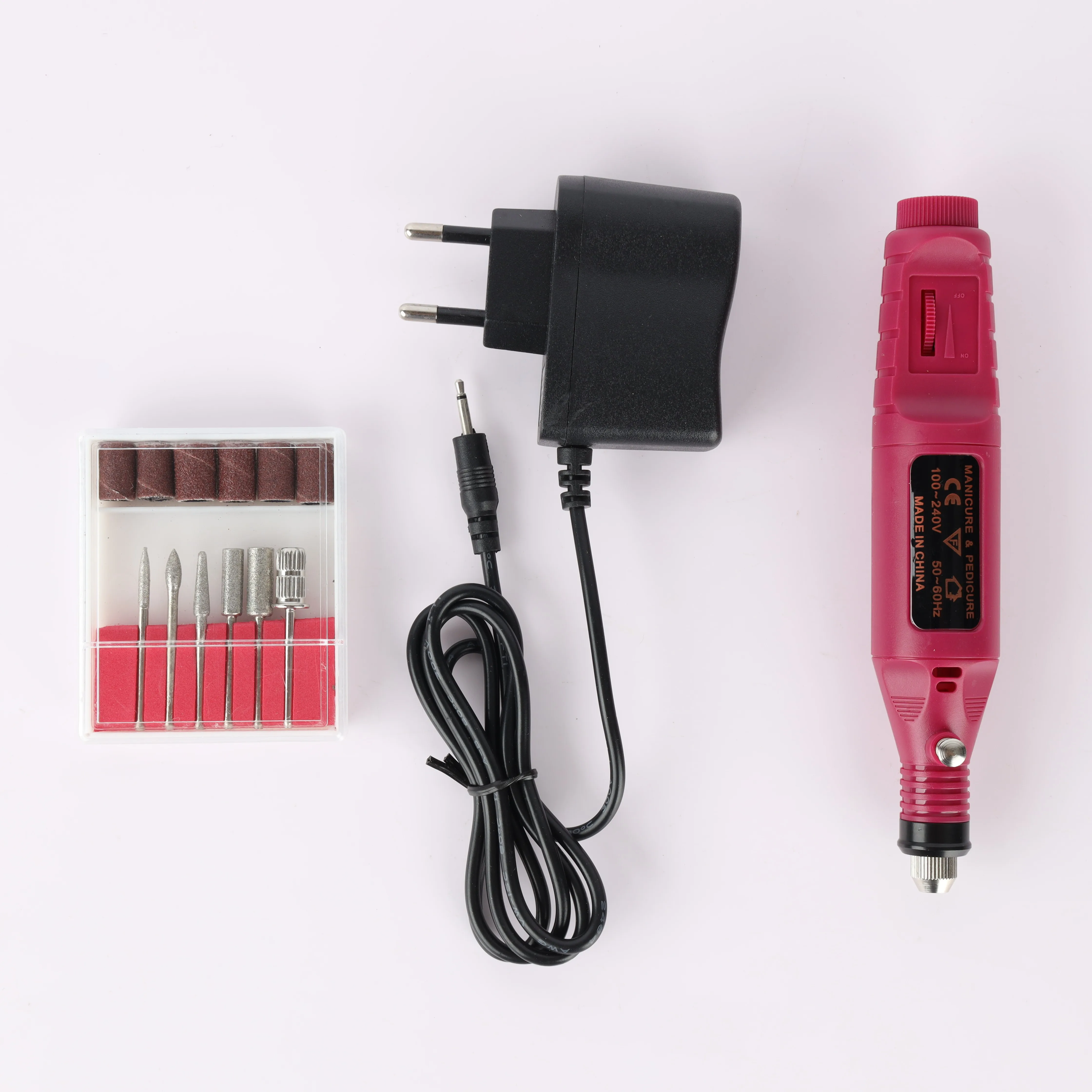 6 Colors Portable mini drill nail art Grinder Machine Set nail File bit Strong Manicure machine Electric nail drill