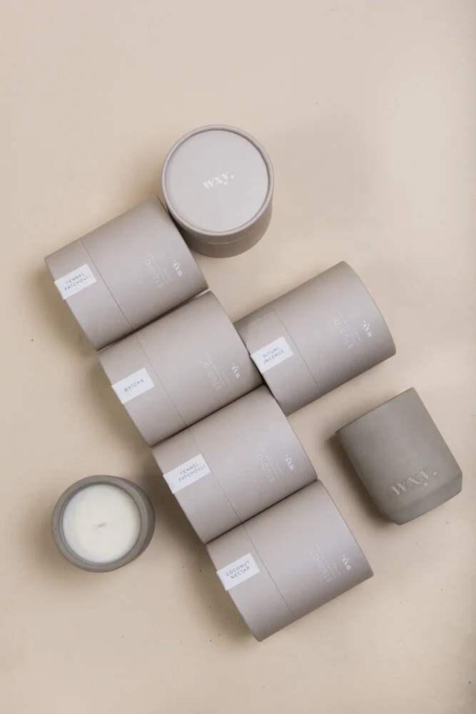 Black White Rigid Small Paper Cardboard Round Box Empty Candle Jars Candle Paper Tubeckaging With Custom Metal Lip