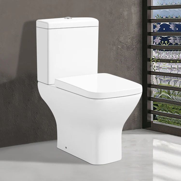China Manufacturer Direct Price Ceramic Sanitaryware Two Piece Close Coupled Toilet with Toilet Seat