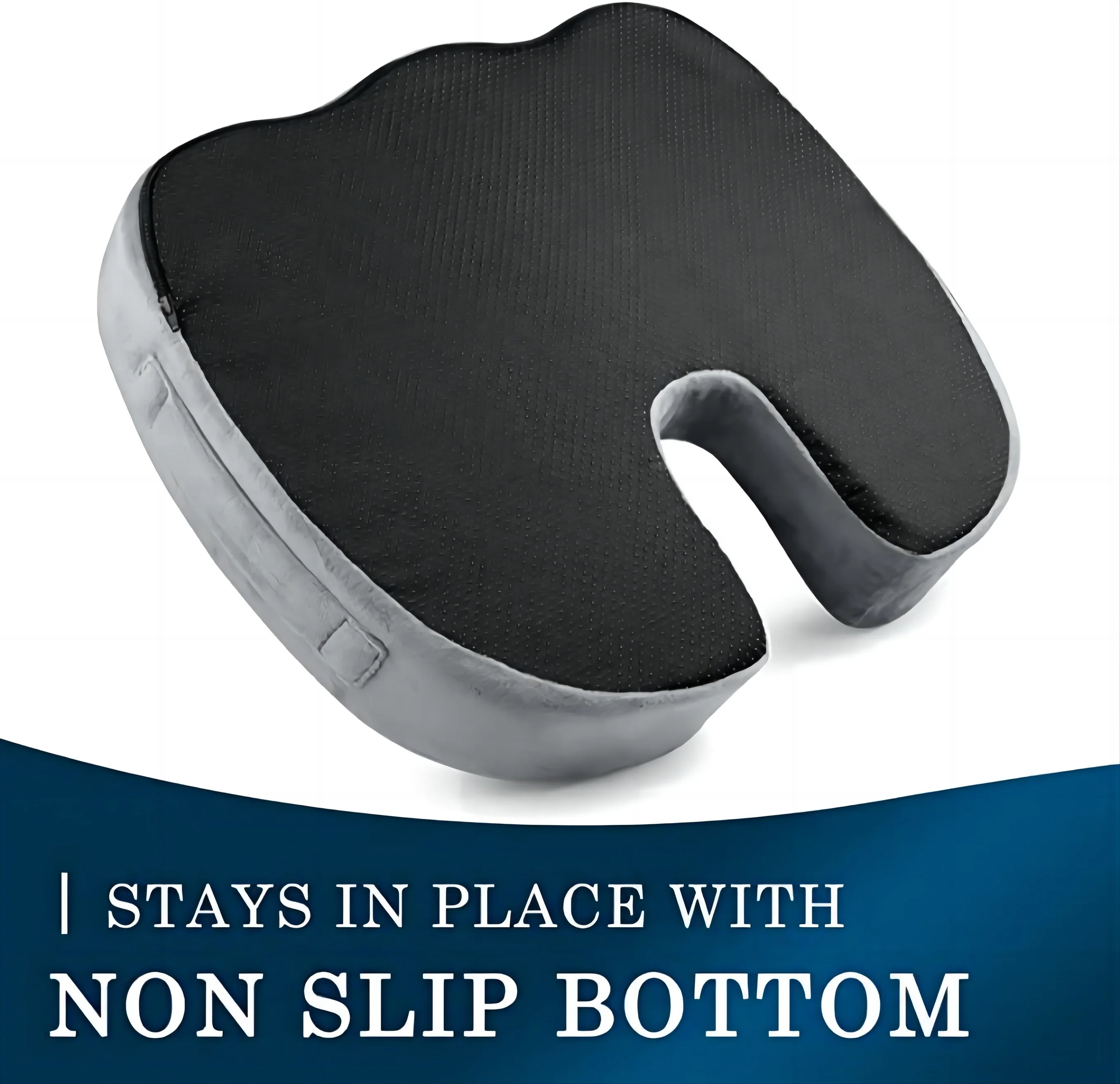 Gel Enhanced Seat Cushion Non Slip Orthopedic Gel Memory Foam Cushion for Tailbone Pain Office Chair Car Seat Cushion