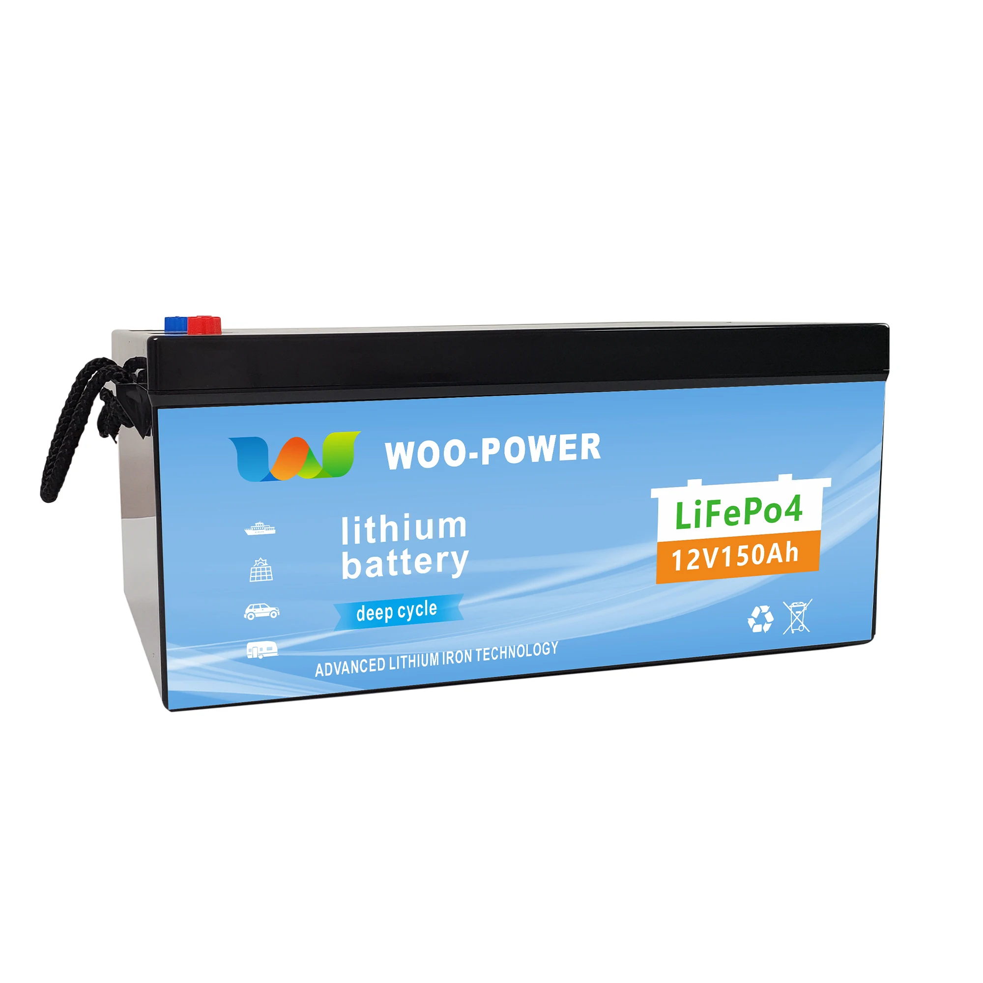 Factory Direct Sale Deep Cycle Lifepo4 Battery 12V 150AH  Solar Lithium Ion Battery Pack With Bms