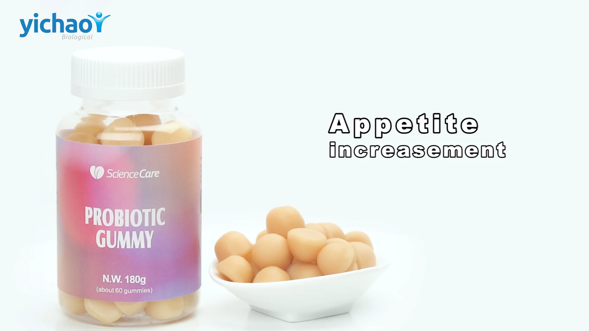 
Yichao Dietary Supplement Adults Gelatin Gummy Probiotic Gummy Vitamin Private Label 