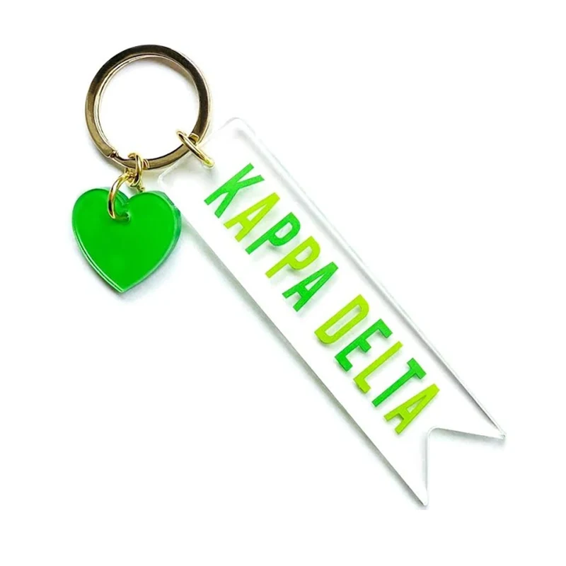 Custom Heart Glitter Acrylic Printing Keychain Multi-color Car Pendant Small Fresh Keychain