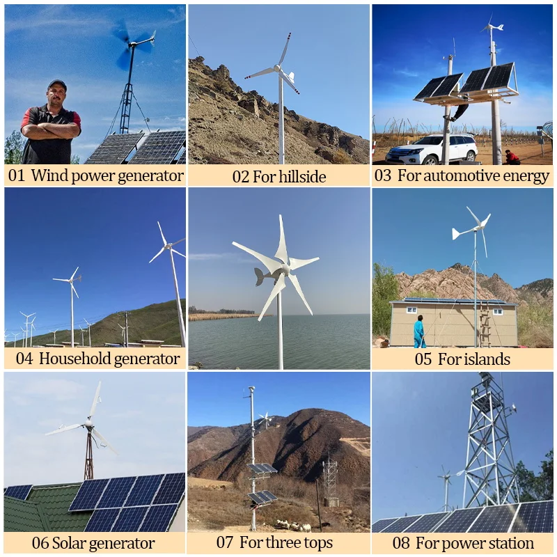 House use 24V 48V wind turbine 3 phase generator 800w 1000w horizontal type wind turbine with CE certification
