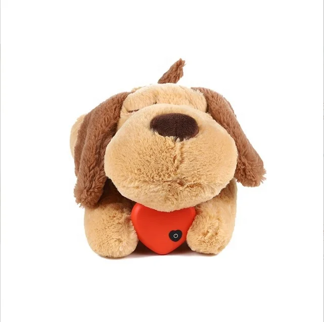 45cm Heartbeat Puppy Plush Dog Toy with Warmer Bag Pet Soft Anxiety Puppy Relief Toy for Puppy Dogs