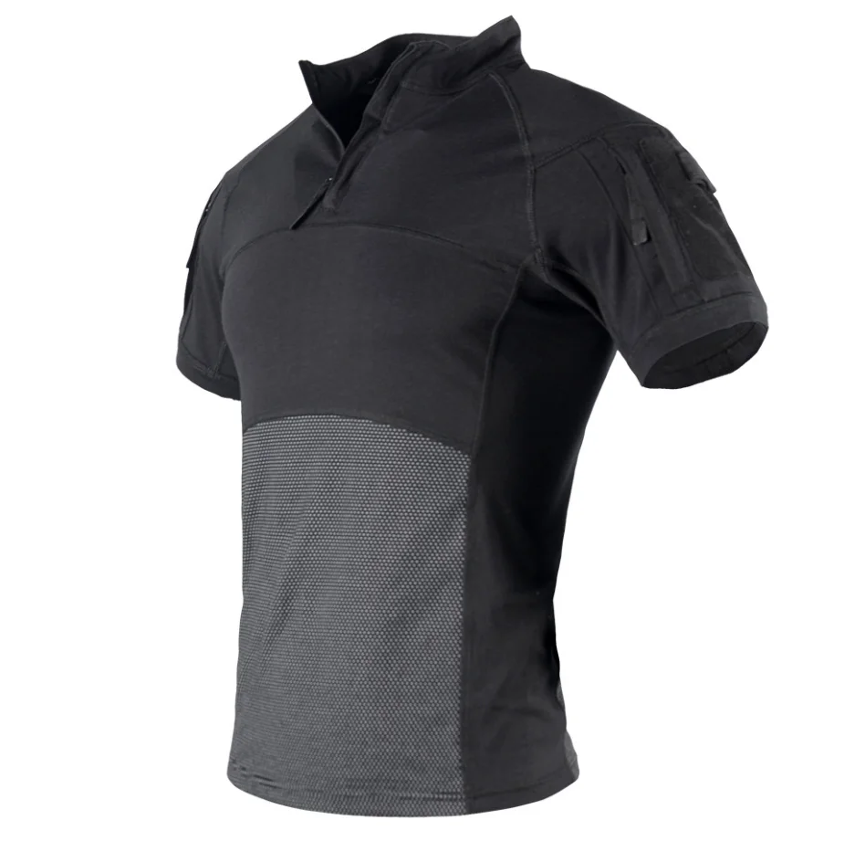 DFT904  Frog suit Outdoor sports task tactical T shirt short sleeves with pockets on arm