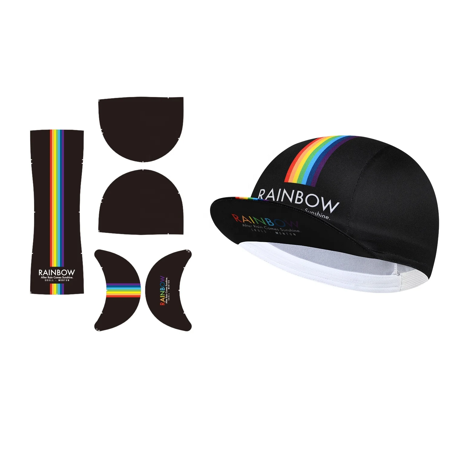 Monton Design Your Own Three Panel Cycle Riding Men Skull Bamboo Cotton Blank Mountaineering Cycling Caps Hats Wholesale Custom