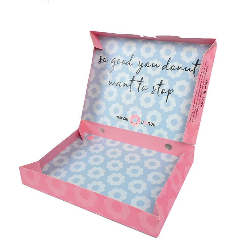 Cheap Custom Printed Logo Design Biodegradable Desert Box Brownie Donut Paper Food Packaging