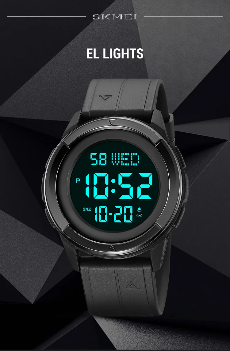 Skmei 2047 fashion made in china gents digital watch low price PU band Waterproof Multi function in stock sports hand watch