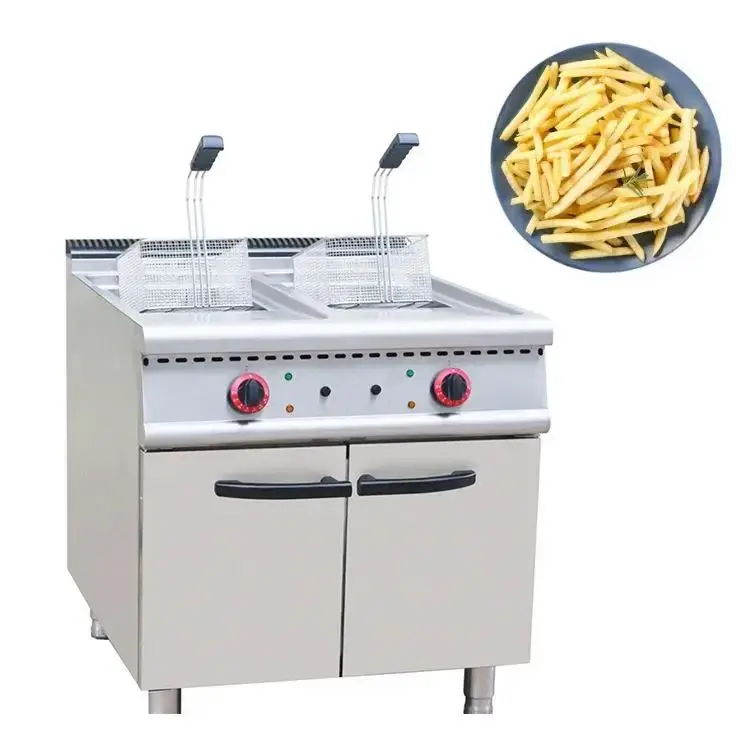 China manufacturer oil water separation electric gas deep fryer 24x24 double-cylinder electric fryer